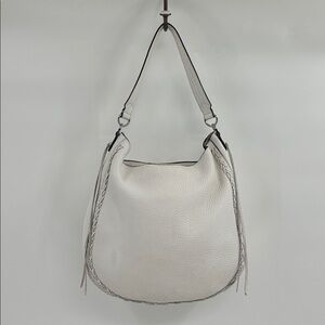 Rebecca Minkoff White Textured Leather Shoulder Hobo Bag